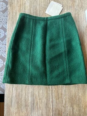 Betsey Johnson Emerald Green A-Line Wool Mini Skirt NWT 90s